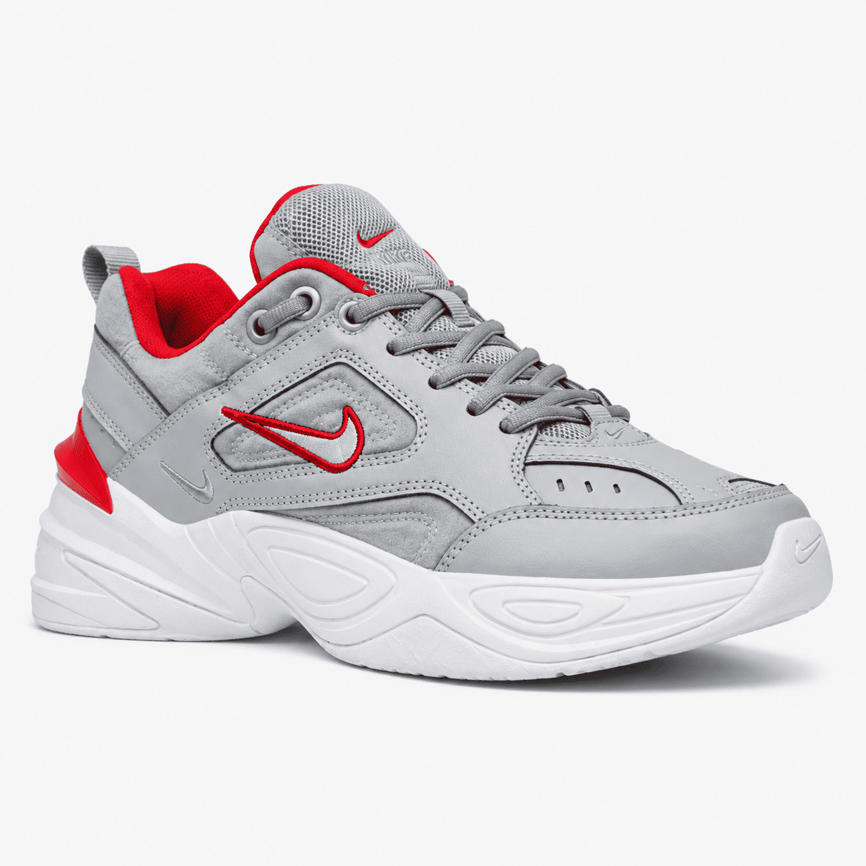 Nike M2K Tekno Metallic Silver and University Red